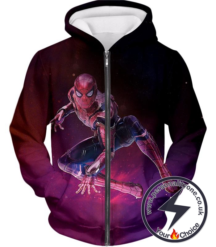 Marvels Latest Homecoming Spider Suit Spiderman Action Zip Up Hoodie